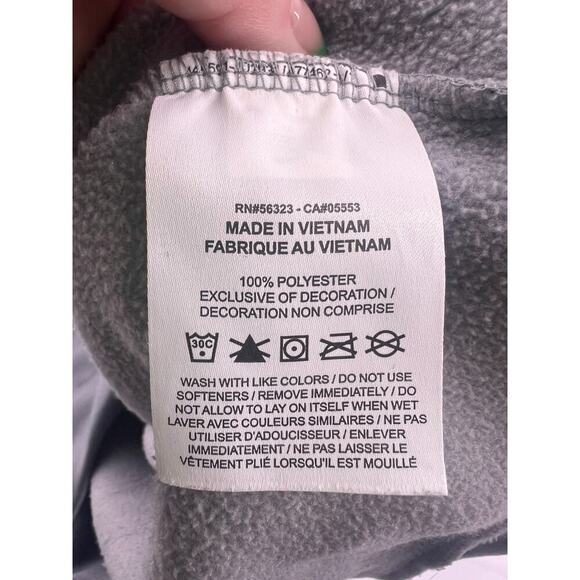 Nike Sweatshirt Mens Medium Gray White Standard Fit Pullover Hoodie Swoosh Sport - Picture 3 of 8